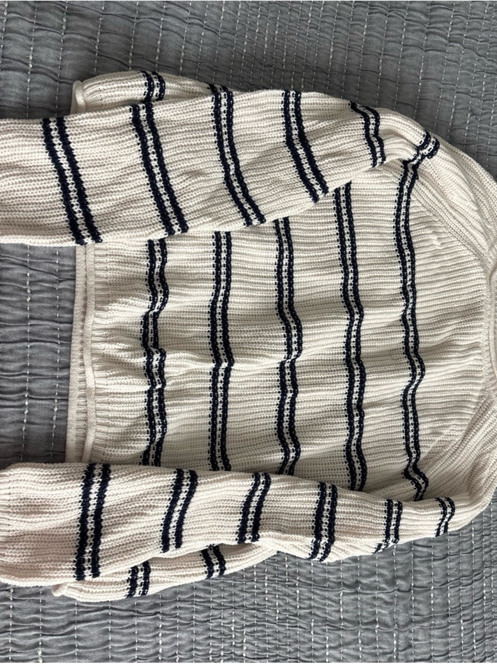 Target Cream and Black Striped Knit Sweater